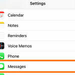 iPhone X Settings Scroll Up Messages