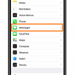 iPhone X Settings Scroll Up Messages