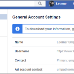 Facebook Drop Down Menu icon Settings Security and Login
