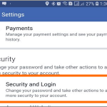 Facebook Menu Settings and Privacy Settings Security and Login