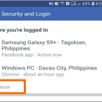 Facebook Menu Settings and Privacy Settings Security and Login Details See More