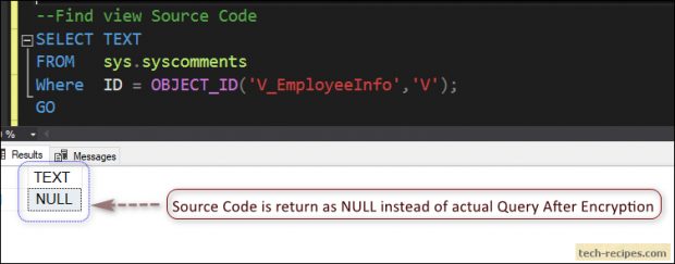 How To Create Encrypted View In SQL Server