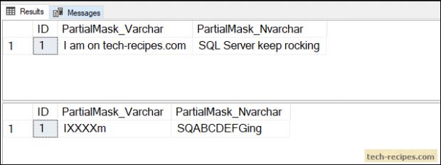 Partial Function Dynamic Data Masking SQL Server