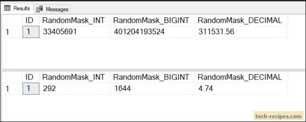Random Function Dynamic Data Masking SQL Server