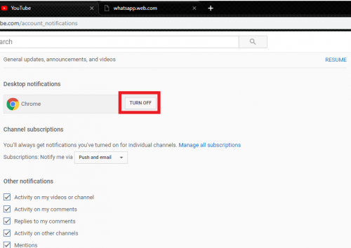 How To Turn Off Youtube Notifications On Google Chrome