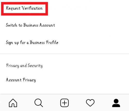 how to request verification on Instagram