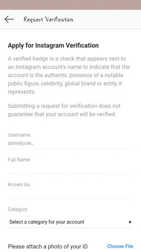 how to request verification on Instagram