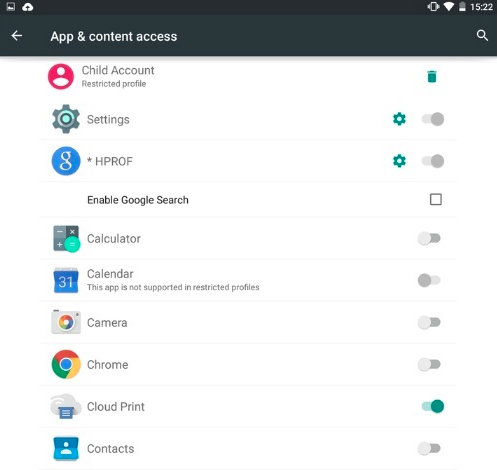 setting up parental controls on Android device