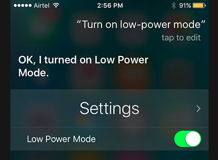 Enable Low Power Mode in iPhone