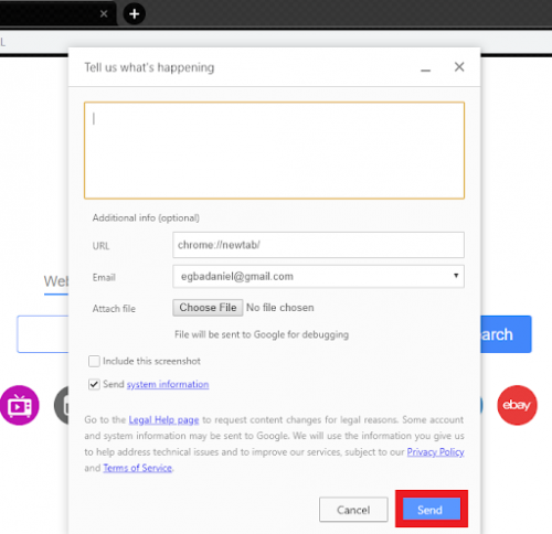 How To Report An Issue On Google Chrome edited