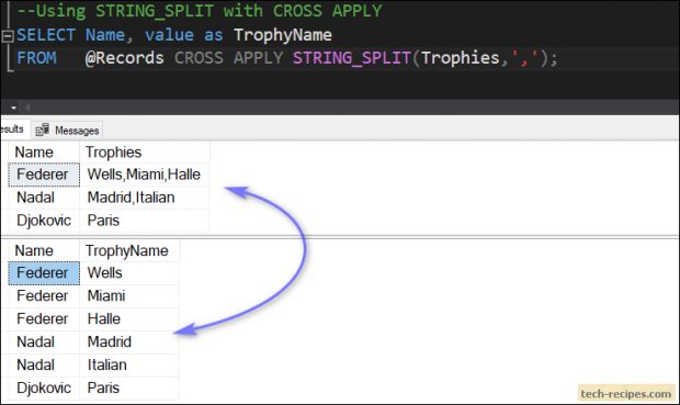 STRING_SPLIT - Split Delimited String In SQL Server