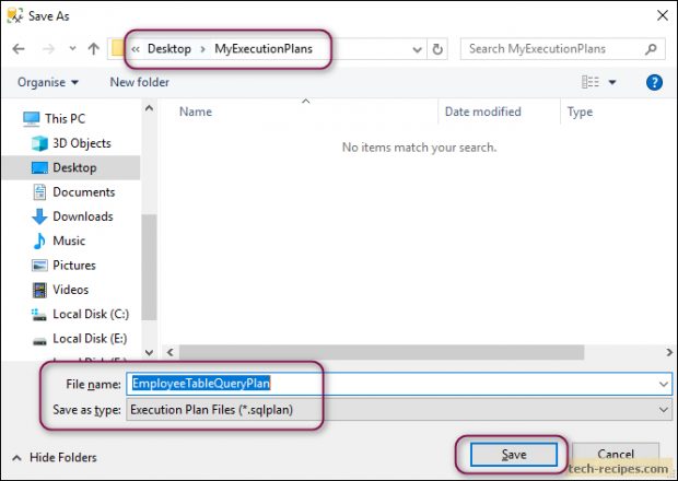 Save Query Execution Plan In SQL Server