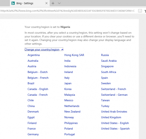 How To Change Country Region On Bing