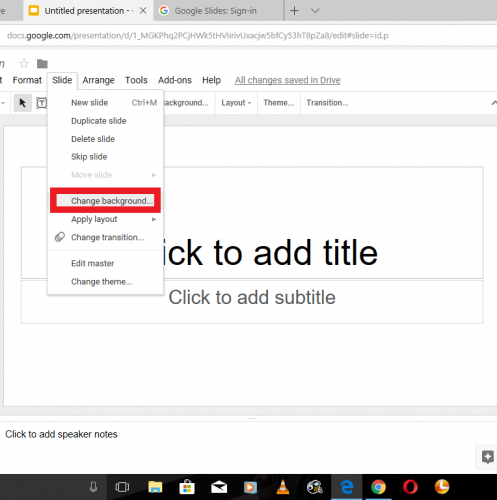 change background on google slide