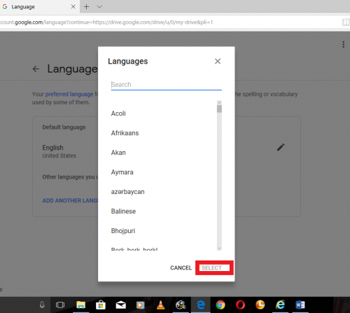 Change The Default Language On Google Drive
