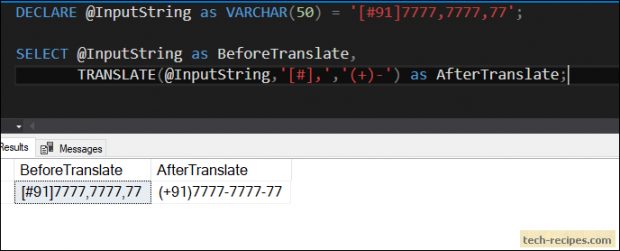 TRANSLATE Function In SQL Server_Example_2