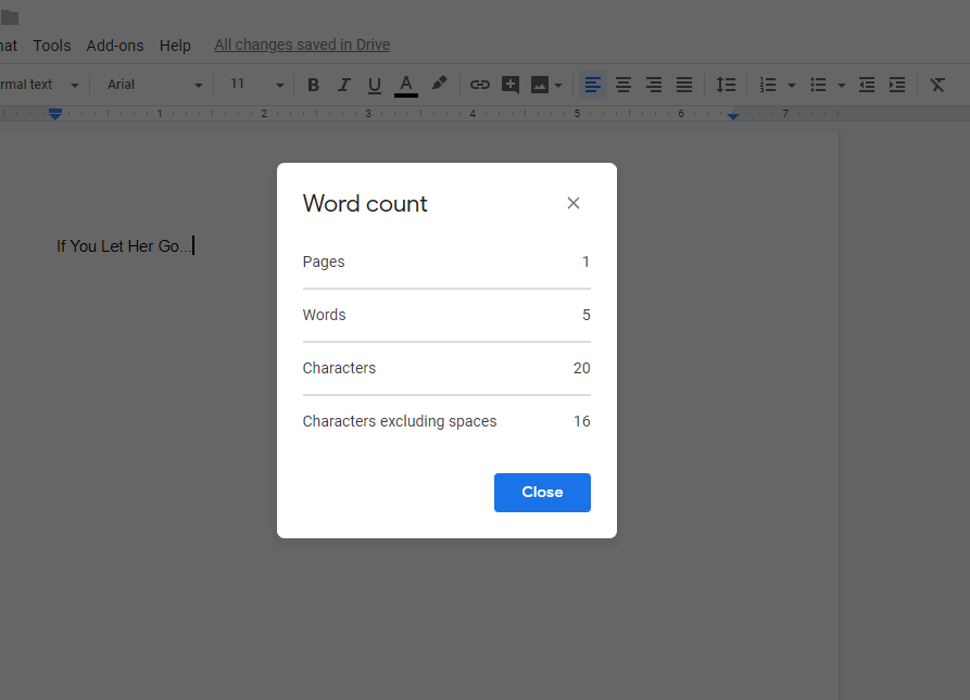 Check Word Count On Google Docs