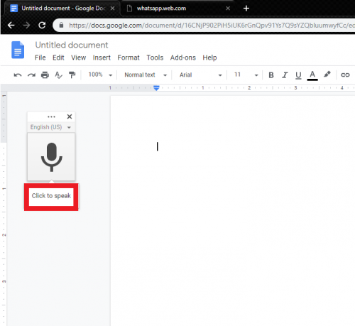 How To Use Voice Typing On Google Docs