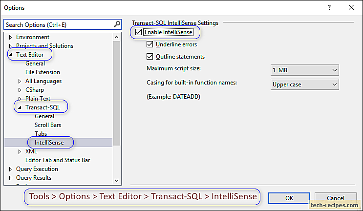 How To Enable IntelliSense In SQL Server