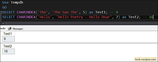 CHARINDEX - SQL Server