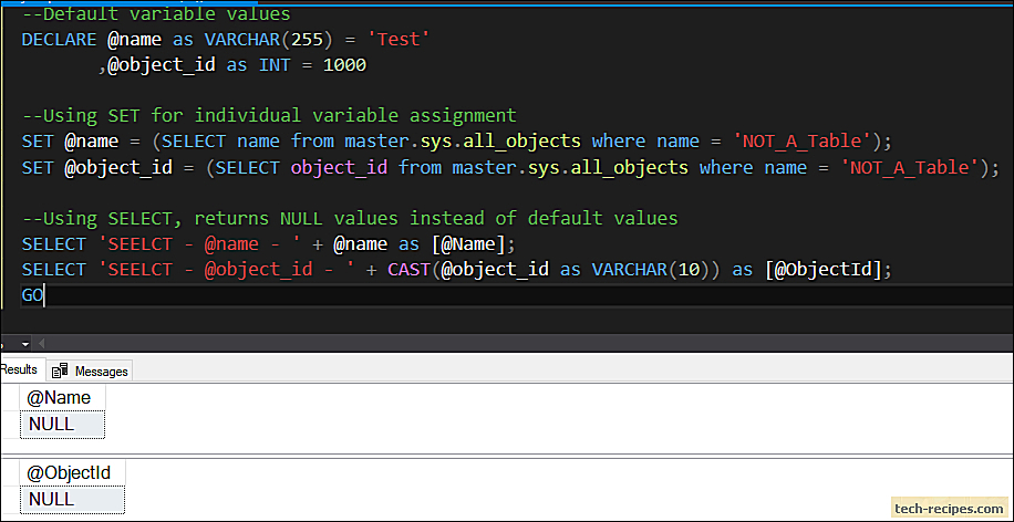 Variable returns. Select = null. Pl SQL переменная. Set SQL. Last value SQL.