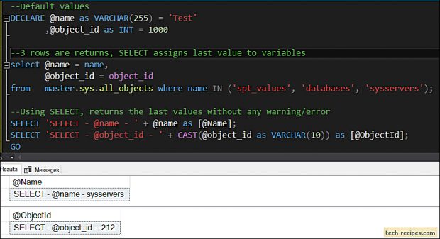 SELECT vs SET - SQL Server_6