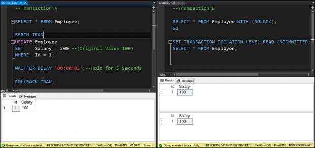 Dirty Read Problem - Read Uncommitted Isolation - SQL Server_7