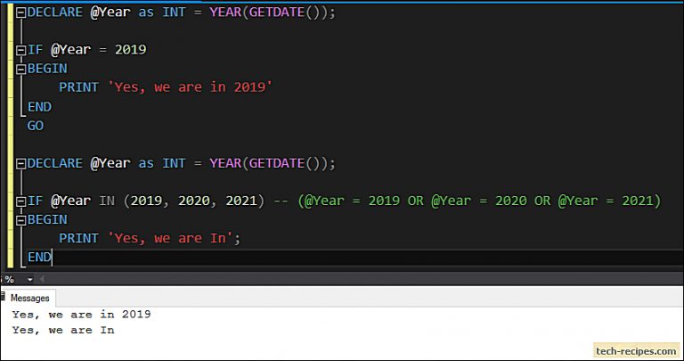 How To Use IF...ELSE Statement In SQL Server