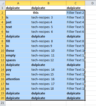 Shading Every other Row in Excel Tutorial Step 1