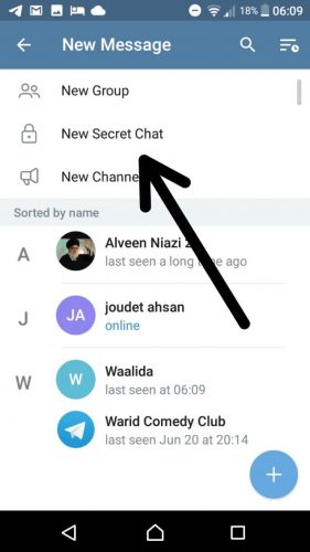 New Secret Chat