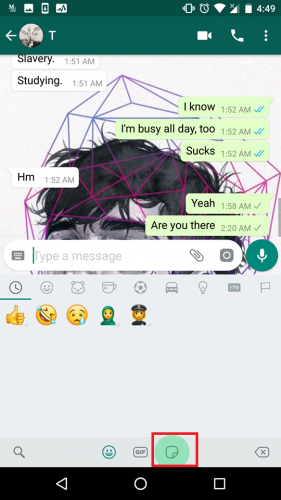 how to use whatsapp sticker packs step 4