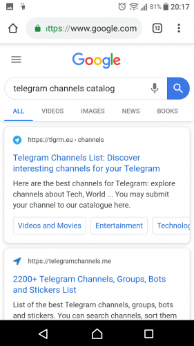 Telegram Channel Catalog