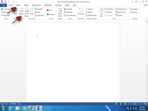 wrapping your text in word step 2