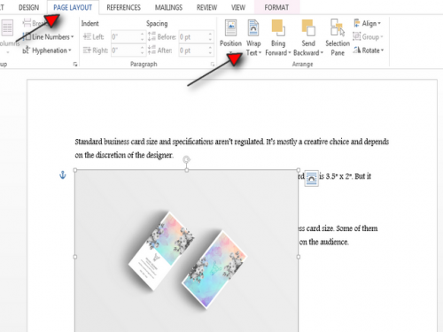 wrapping your text in word step 5