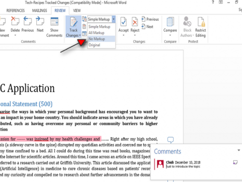 how to print your word documents without comments step 5