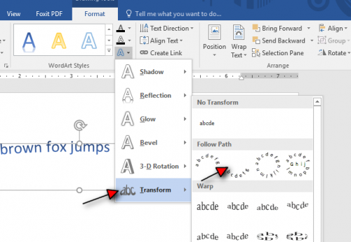 how to arch your text in word tutorial step 6