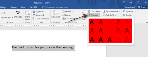how to arch your text in word tutorial step 2