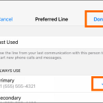 iPhone X Contact Page Edit Button Preferred Line Option Primary Option DONE