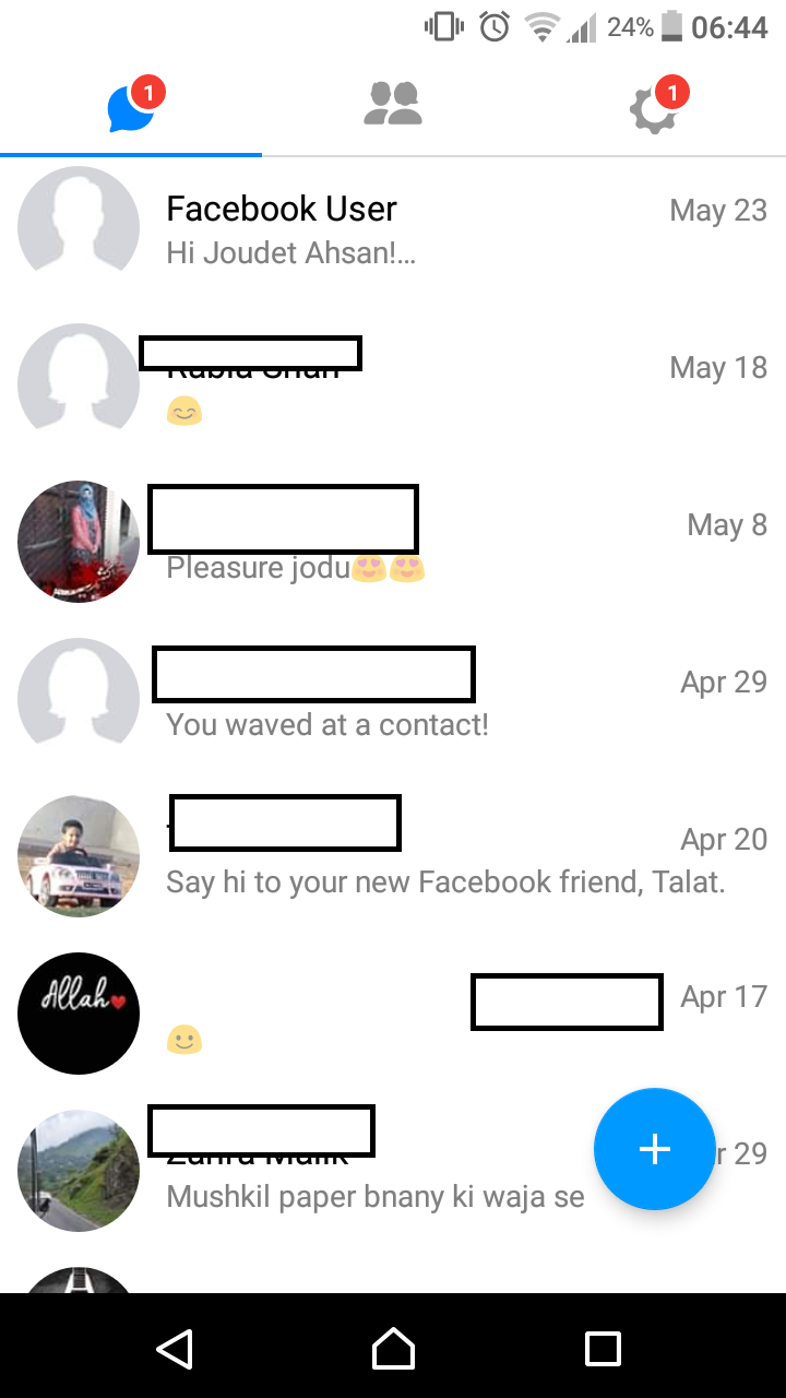 delete unread message on facebook messenger