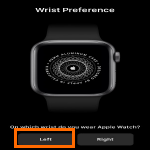 Apple Watch Set Up Select Wrist Preference