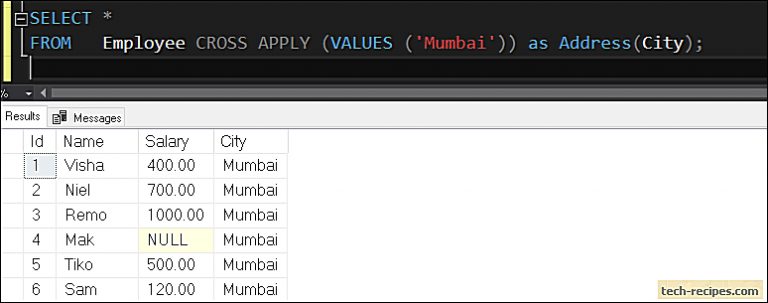 How To Use Table Value Constructor In SQL Server