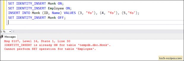 How To Use SET IDENTITY_INSERT Statement In SQL Server