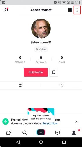 how to delete tik tok account step 4