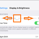 iPhone Home Settings Display and Brightness SCroll