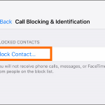 iPhone Home Settings Phone Call Block and Identification Block Contact