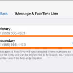 iPhone Settings Messages iMessage and Facetime Line Select Line