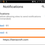 Android Chrome App Menu Settings Site Settings Notifications Allowed