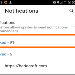 Android Chrome App Menu Settings Site Settings Notifications Blocked