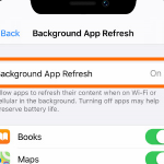 iPhone Settings General Background App Refresh Option