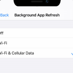 iPhone Settings General Background App Refresh Options Available